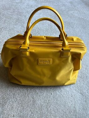 Yellow Nylon Top-Handle Satchel/ bowling bag